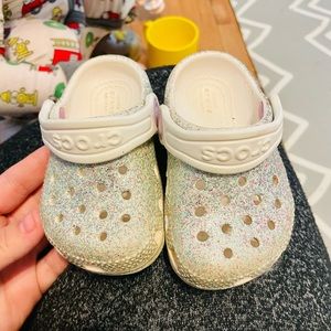 Crocs, baby size 4, multi color glitter